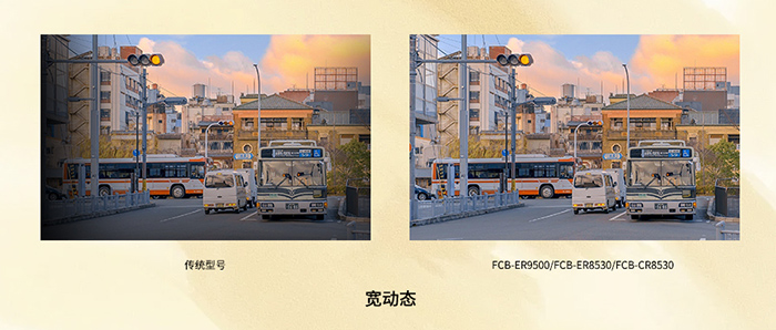 FCB-ER9500和FCB-ER8530的宽动态对比