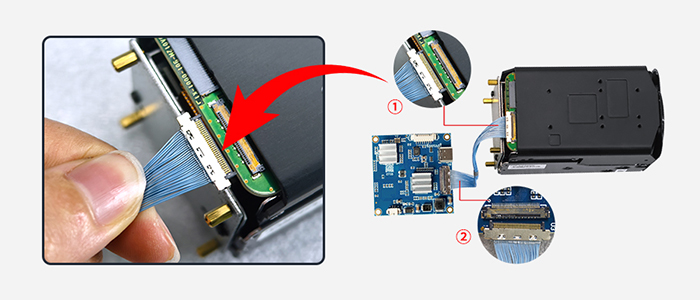 USB TYPE-C编码采集模块与索尼FCB-EV9520L高清一体化摄像机模组连接步骤